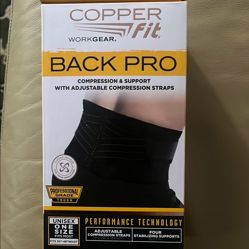 Copper Fit Back Pro Support Belt New In Box